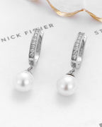 Silver Lustrous Elegance Pearl Earrings