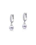 Silver Lustrous Pearl Drop Earrings