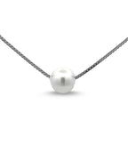 Silver Lustrous Pearl Elegance Pendant Chain