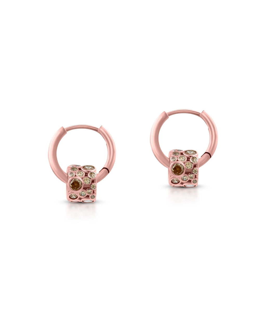 Silver Luxe Dice Hoop Earrings