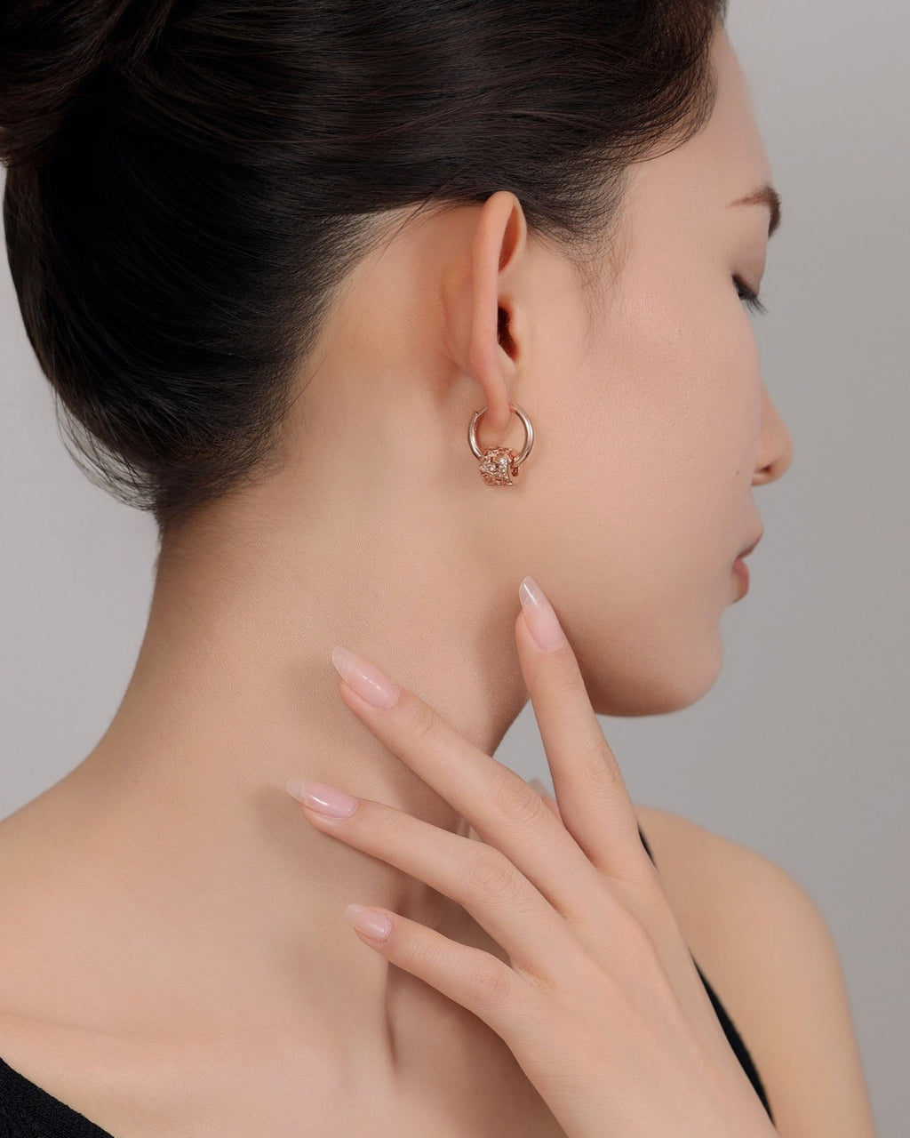 Silver Luxe Dice Hoop Earrings