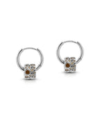Silver Luxe Dice Hoop Earrings