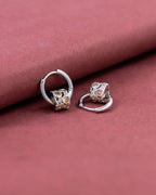 Silver Luxe Dice Hoop Earrings