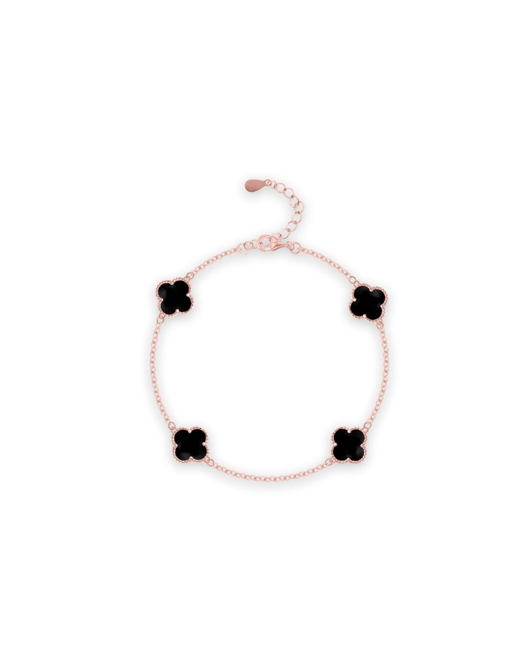 Silver Midnight Clover Bracelet