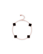 Silver Midnight Clover Bracelet