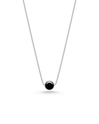 Silver Midnight Sphere Pendant Necklace