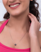 Silver Midnight Sphere Pendant Necklace