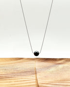 Silver Midnight Sphere Pendant Necklace