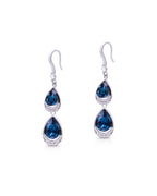 Silver Midnight Teardrop Dangle Earrings