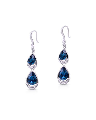 Silver Midnight Teardrop Dangle Earrings
