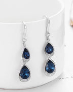 Silver Midnight Teardrop Dangle Earrings