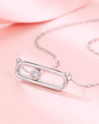Silver Minimalist Elegance Bar Pendant Necklace