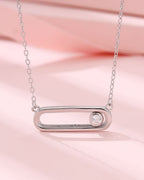 Silver Minimalist Elegance Bar Pendant Necklace