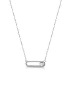 Silver Minimalist Elegance Bar Pendant Necklace