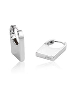 Silver Modern Chic Square Hoop Earrings