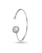 Silver Moonlit Grace Pearl Cuff Bracelet