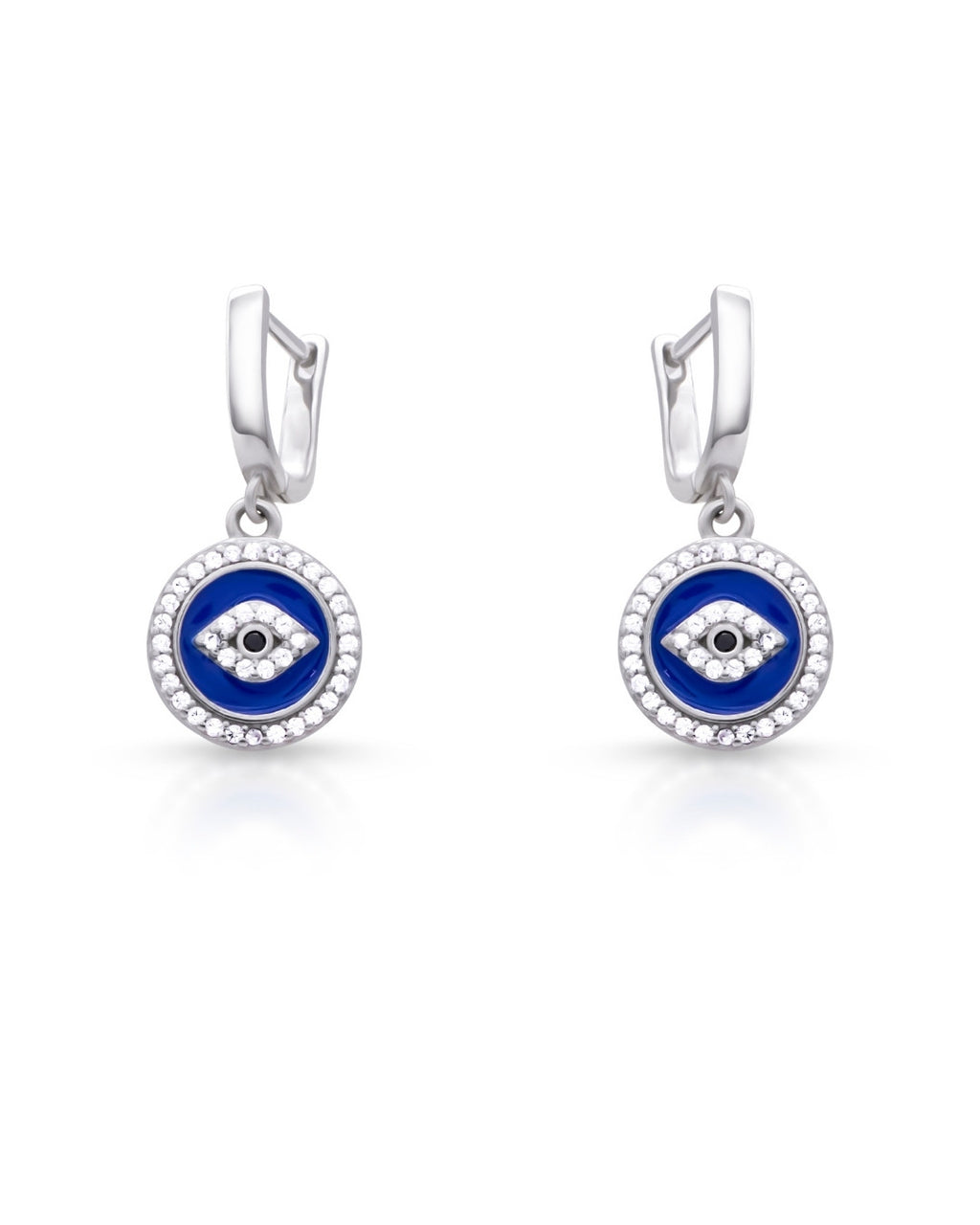 Silver Mystic Protection Evil Eye Drop Earrings