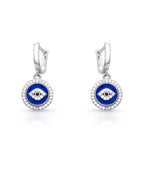 Silver Mystic Protection Evil Eye Drop Earrings