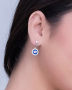 Silver Mystic Protection Evil Eye Drop Earrings