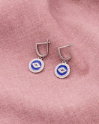 Silver Mystic Protection Evil Eye Drop Earrings