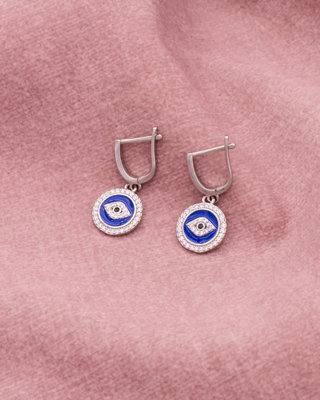 Silver Mystic Protection Evil Eye Drop Earrings