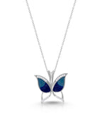 Silver Mystic Wings Butterfly Pendant Necklace