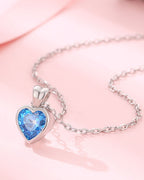 Silver Ocean Breeze Heart Pendant Necklace