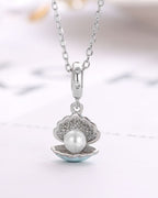 Silver Ocean's Treasure Pearl Pendant Necklace