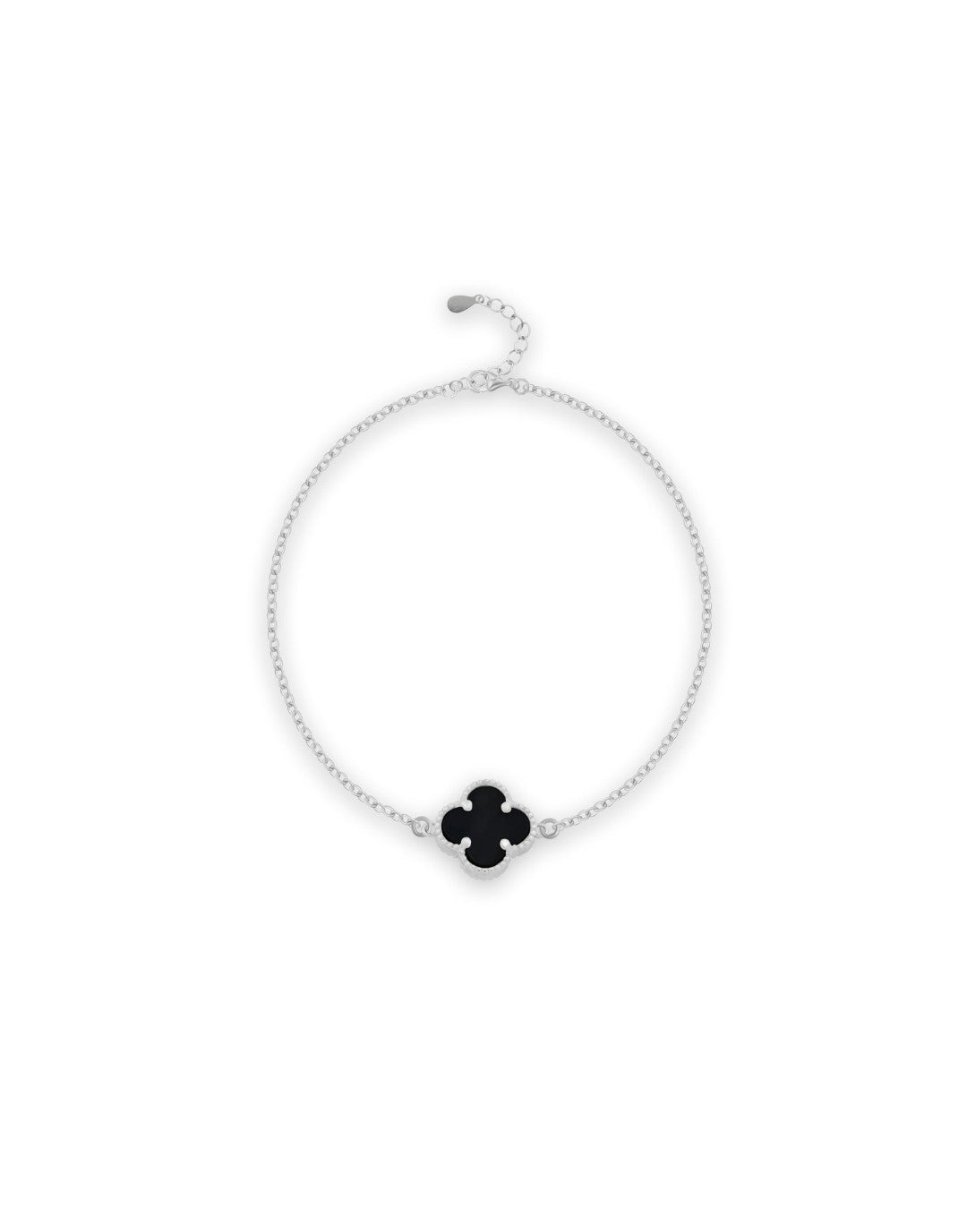 Silver Onyx Charm Bracelet