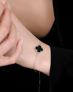 Silver Onyx Charm Bracelet