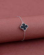 Silver Onyx Charm Bracelet