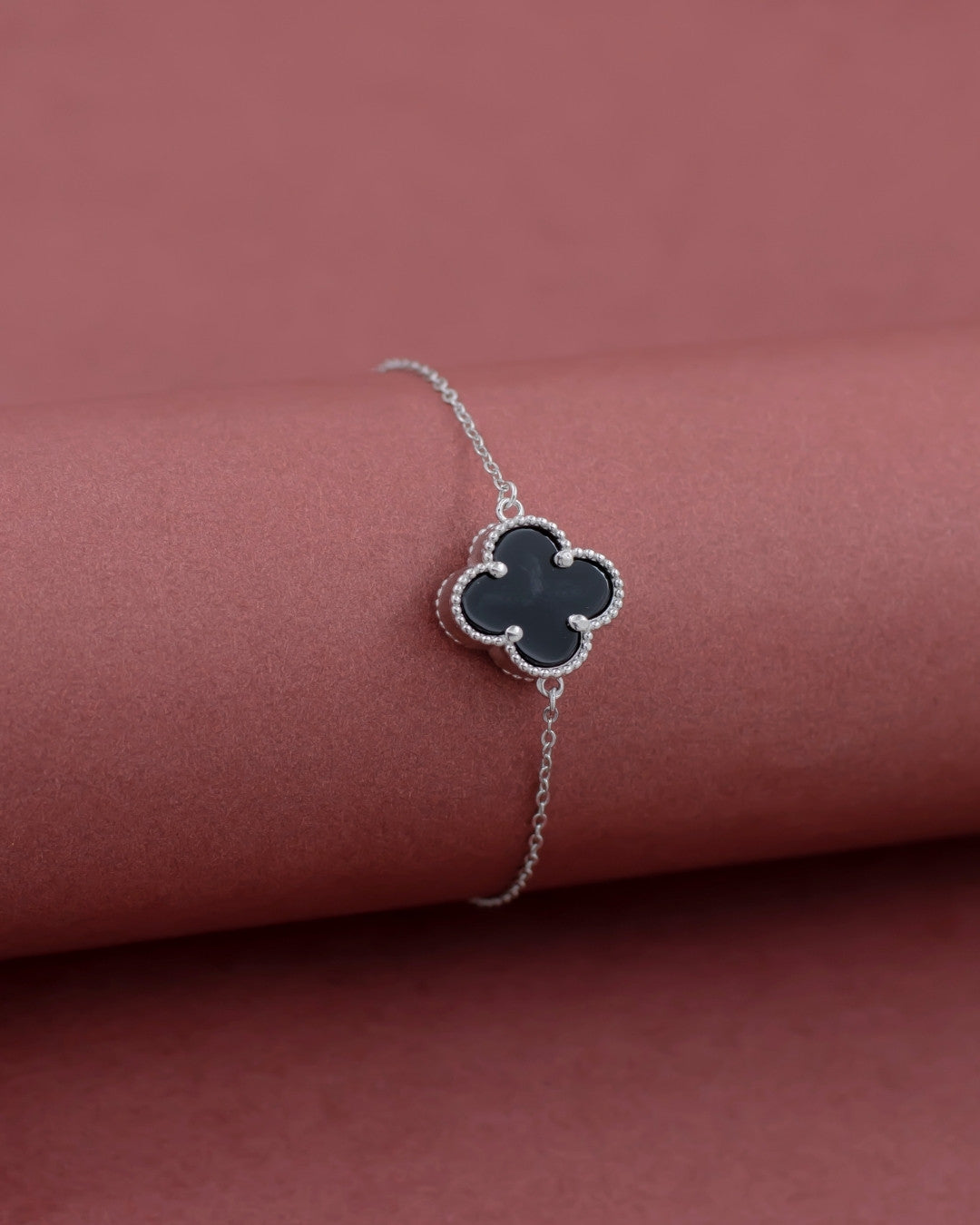 Silver Onyx Charm Bracelet