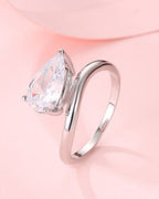 Silver Pear Brilliance Sculpted Ring