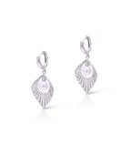 Silver Pearl Radiance Hoop Earrings