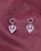 Silver Pearl Radiance Hoop Earrings