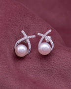 Silver Pearl Whisper Elegance Earrings
