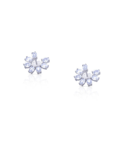 Silver Radiant Blossom Sparkle Earrings