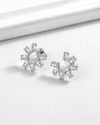 Silver Radiant Blossom Sparkle Earrings