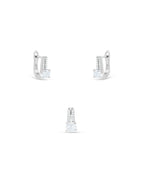 Silver Radiant Elegance Crystal Pendant & Earrings Set