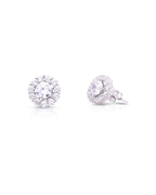 Silver Radiant Halo Sparkle Earrings
