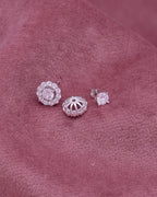 Silver Radiant Halo Sparkle Earrings