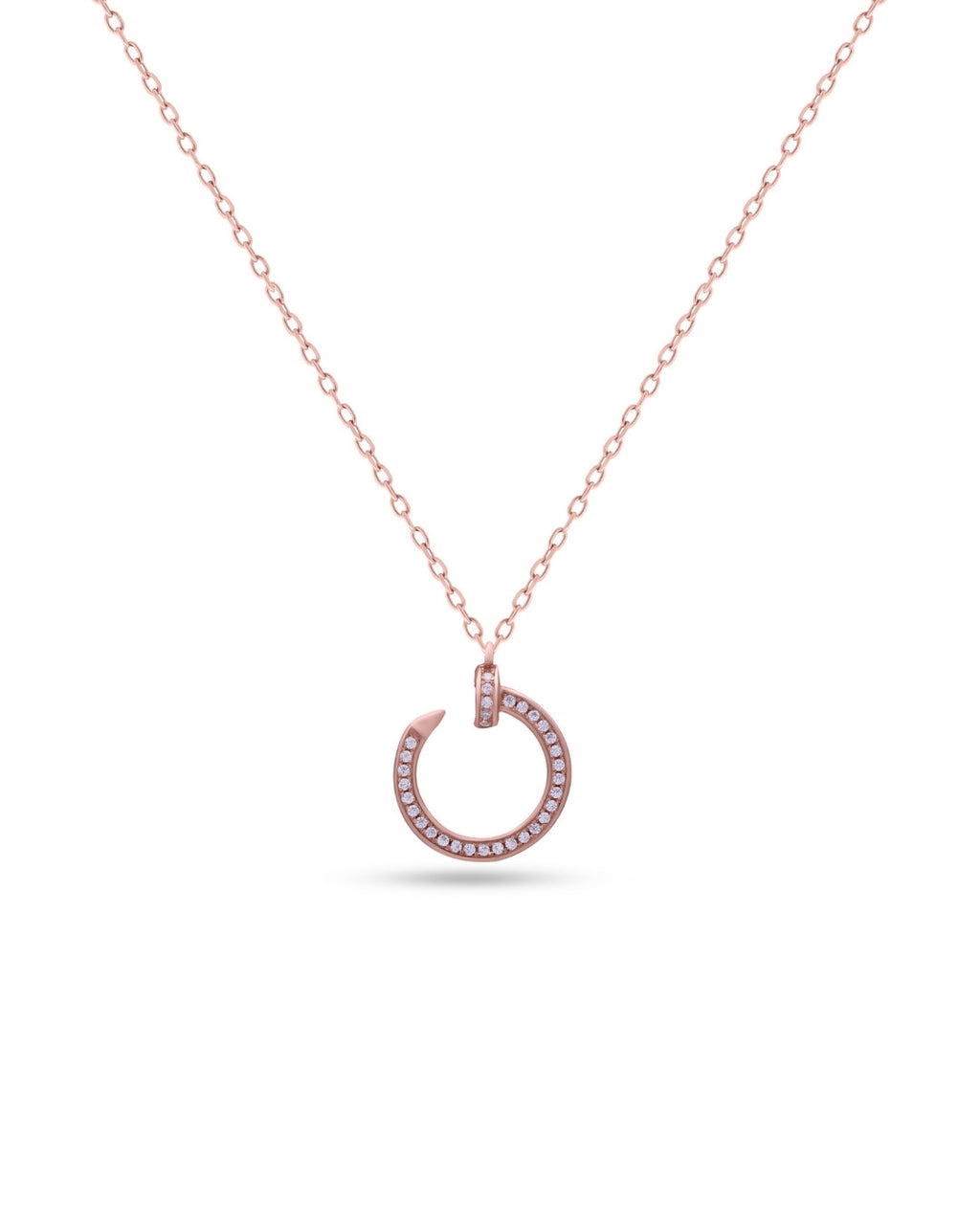 Silver Radiant Rose Gold Pendant Necklace