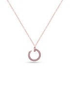 Silver Radiant Rose Gold Pendant Necklace
