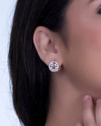 Silver Radiant Smiley Earrings