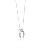 Silver Regal Charm Ring Pendant Necklace