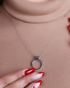 Silver Regal Charm Ring Pendant Necklace