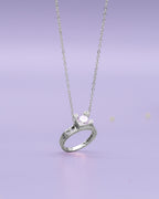 Silver Regal Charm Ring Pendant Necklace