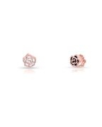 Silver Rose Noir Stud Earrings