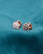 Silver Rose Noir Stud Earrings