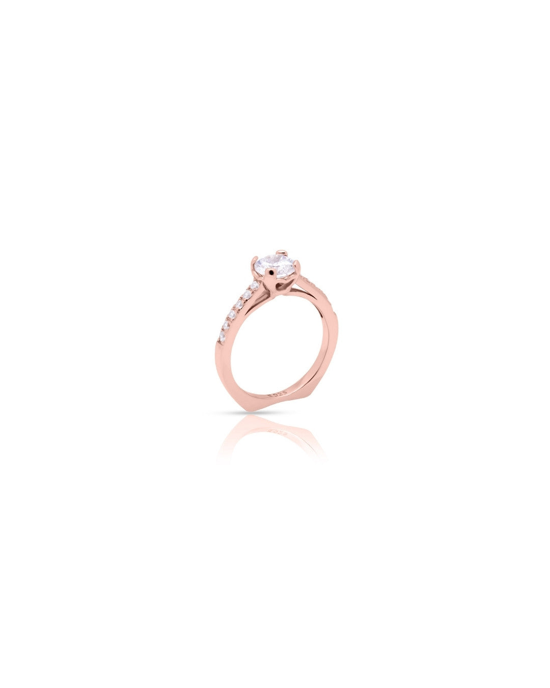 Silver Rose Radiance Solitaire Engagement Ring